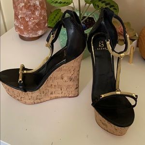 Black Cork Wedges
